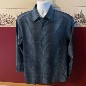 Jhane Barnes Blue Casual Button Down Shirt